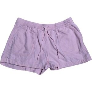 J. Crew Women's Pink Linen Blend Drawstring Elastic Waist Shorts Size S
